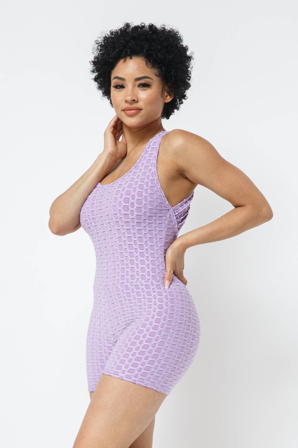 Mono sin mangas con espalda cruzada y estampado de panal de jacquard