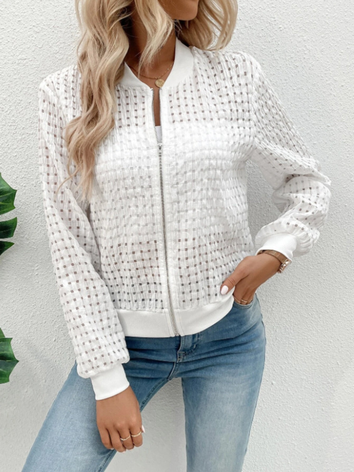 Veste zippée à manches longues