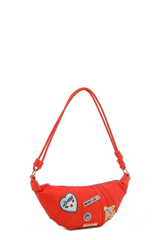 Bolsa de croissant con parches de color de Nicole Lee USA