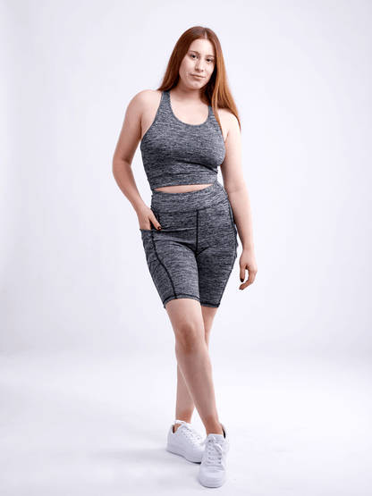 Short d'entraînement taille haute JupiterGear avec poches et design croisé