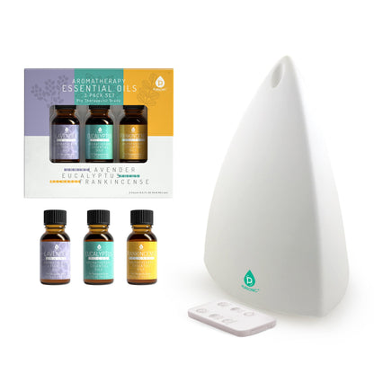 Difusor de aromaterapia Pursonic y set de aceites esenciales - Ultrasónico Top 3