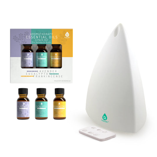 Difusor de aromaterapia Pursonic y set de aceites esenciales - Ultrasónico Top 3