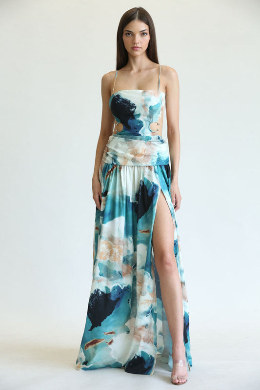 Verity - Robe à imprimé floral aquarelle