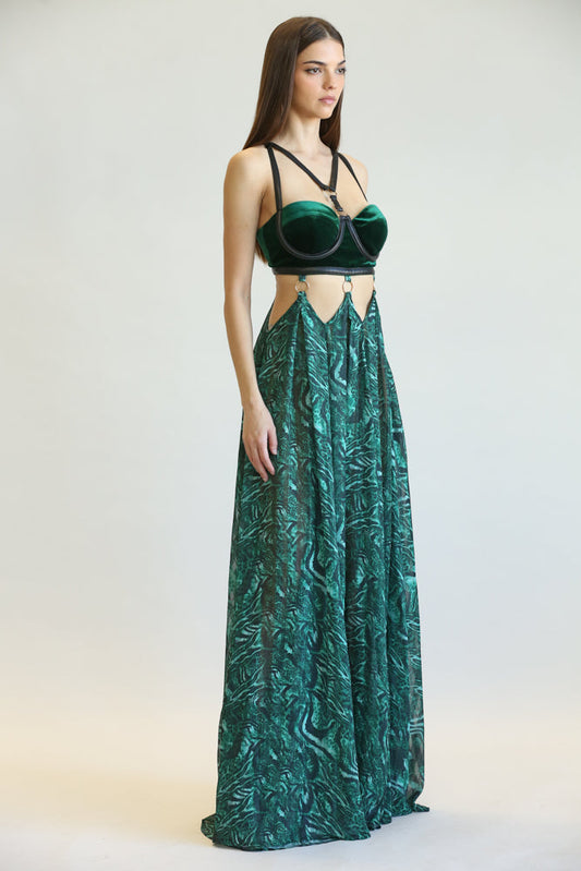 Robe chic en velours et guépard 