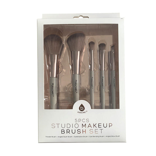 Juego de 5 brochas de maquillaje de estudio (oro rosa) 