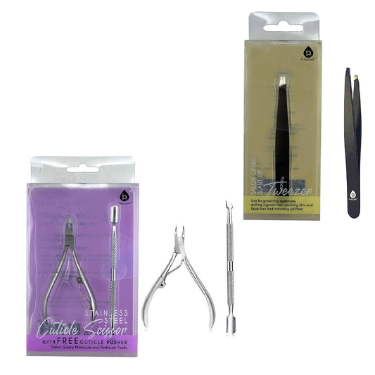 Paquete Precision Perfection: Pinzas de punta inclinada + Cuidado de uñas de calidad profesional