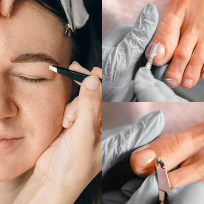 Paquete Precision Perfection: Pinzas de punta inclinada + Cuidado de uñas de calidad profesional