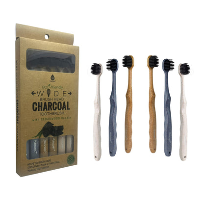Brosse à dents au charbon de bois à tête large