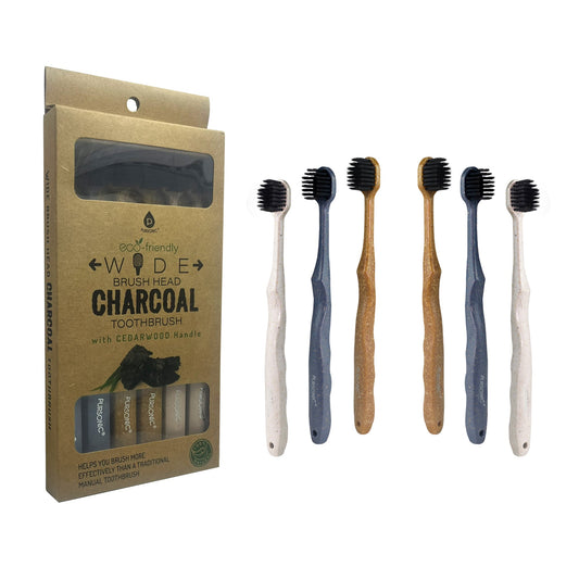 Brosse à dents au charbon de bois à tête large