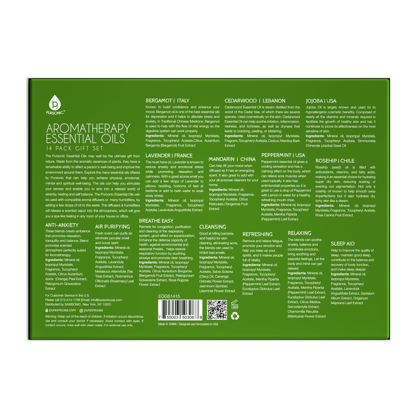 Set de regalo de 14 aceites esenciales de aromaterapia