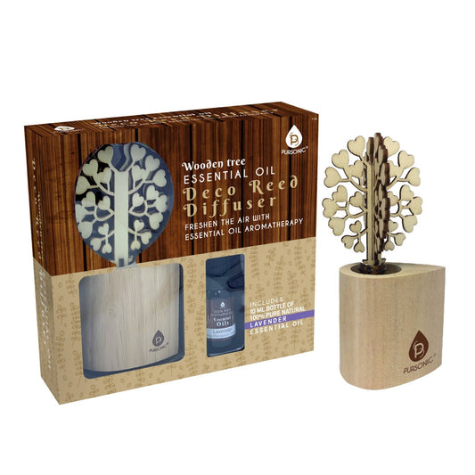 Difusor de varillas de madera 3D con aceite esencial de lavanda