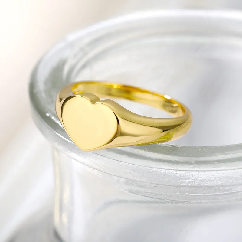 Anillo de corazón de acero inoxidable