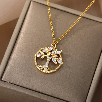 Hermoso collar de cristal del árbol de la vida