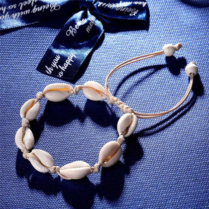 Tobillera de concha estilo bohemio chic