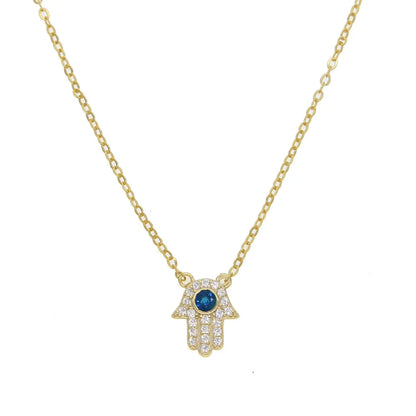 Collier avec pendentif main de Fatima en argent sterling 925