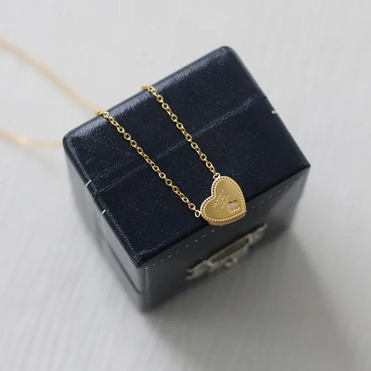 Collier simple cœur en or plaqué 18 carats