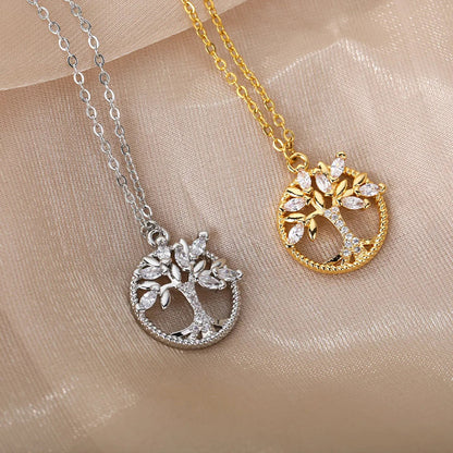 Hermoso collar de cristal del árbol de la vida
