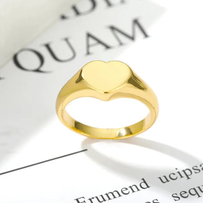 Anillo de corazón de acero inoxidable