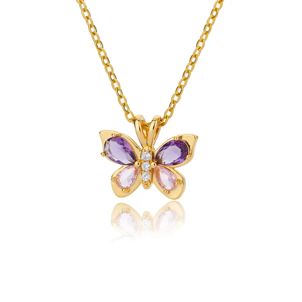 Cute Crystal Butterfly Necklace