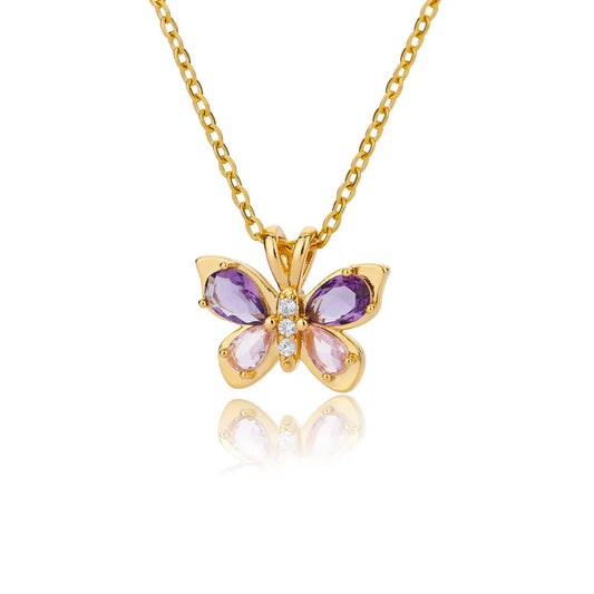 Cute Crystal Butterfly Necklace
