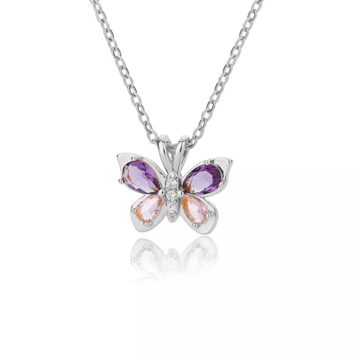 Cute Crystal Butterfly Necklace