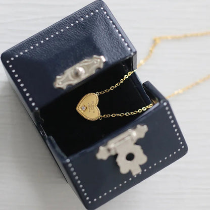 Collier simple cœur en or plaqué 18 carats