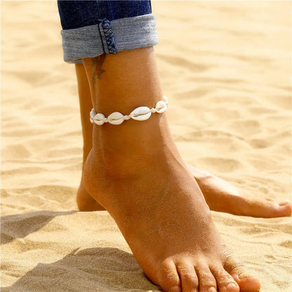 Tobillera de concha estilo bohemio chic