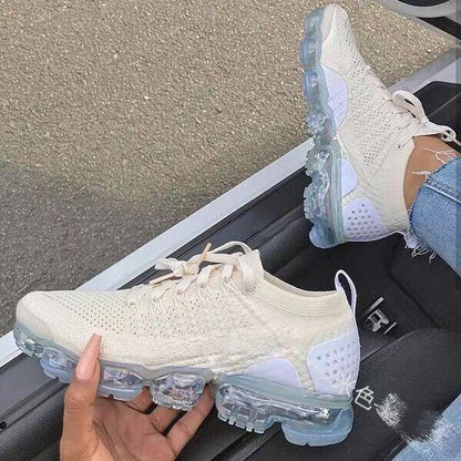 Zapatillas moradas 2021 para mujer, zapatos casuales de malla con colchón de aire, planas 