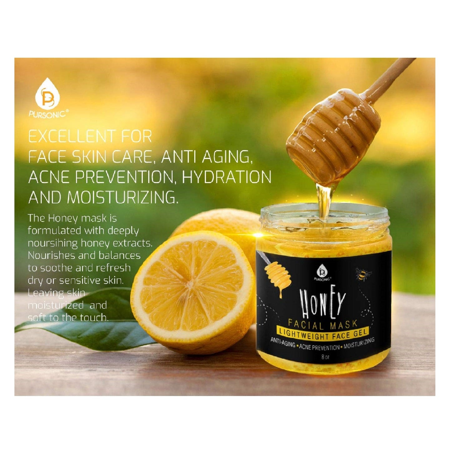 Masque facial au miel 8 oz