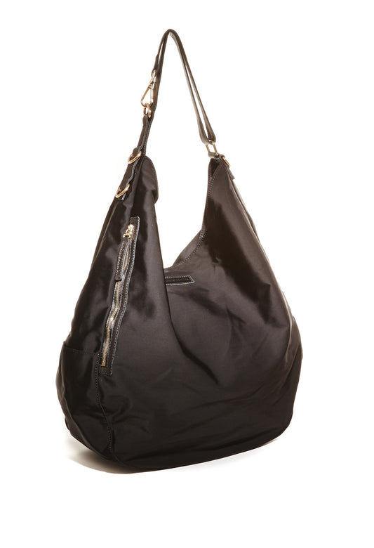 Bolso hobo extragrande de nailon negro Jacki Easlick