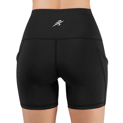 Jolie short de sport taille haute avec poches sur les hanches