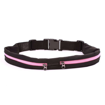 Cinturón para correr de doble bolsillo Stride y riñonera de viaje para actividades al aire libre