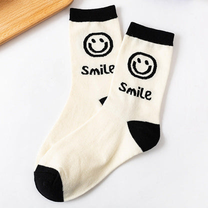 Chaussettes pour femmes avec visage souriant