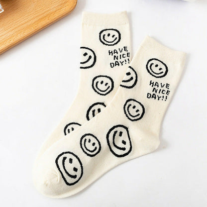 Chaussettes pour femmes avec visage souriant