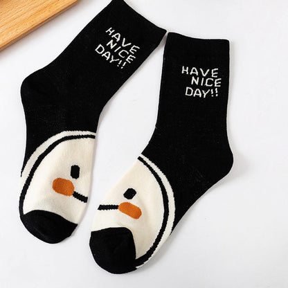 Chaussettes pour femmes avec visage souriant
