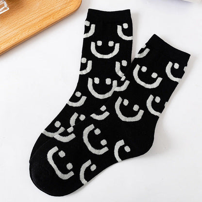 Chaussettes pour femmes avec visage souriant