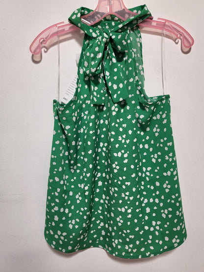 Top sin mangas con cuello halter y estampado abstracto