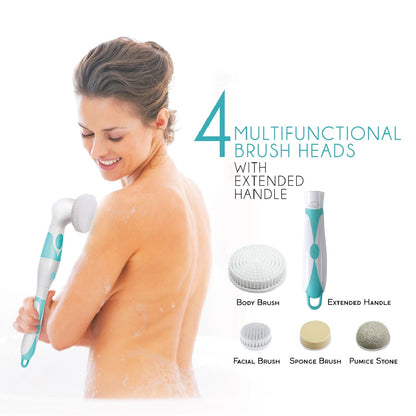 Cepillo de limpieza facial y corporal avanzado con mango extendido