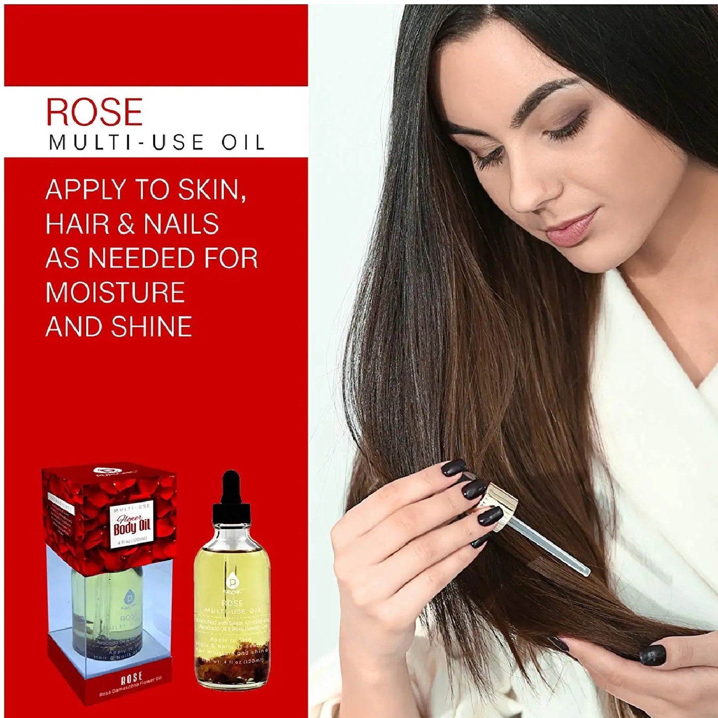 Aceites corporales multiusos de flor de rosa 4 oz 