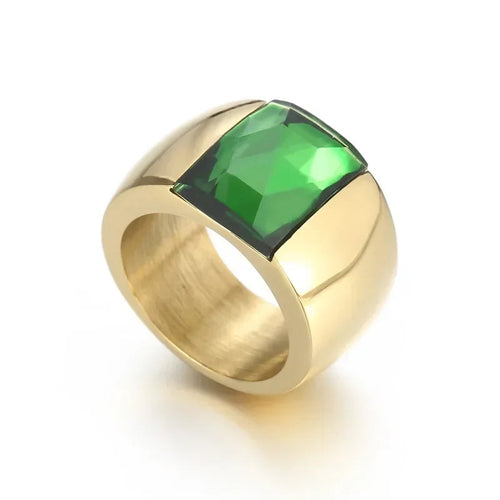 Anillo grande de piedra de cristal