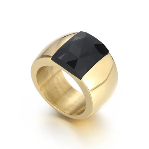 Anillo grande de piedra de cristal