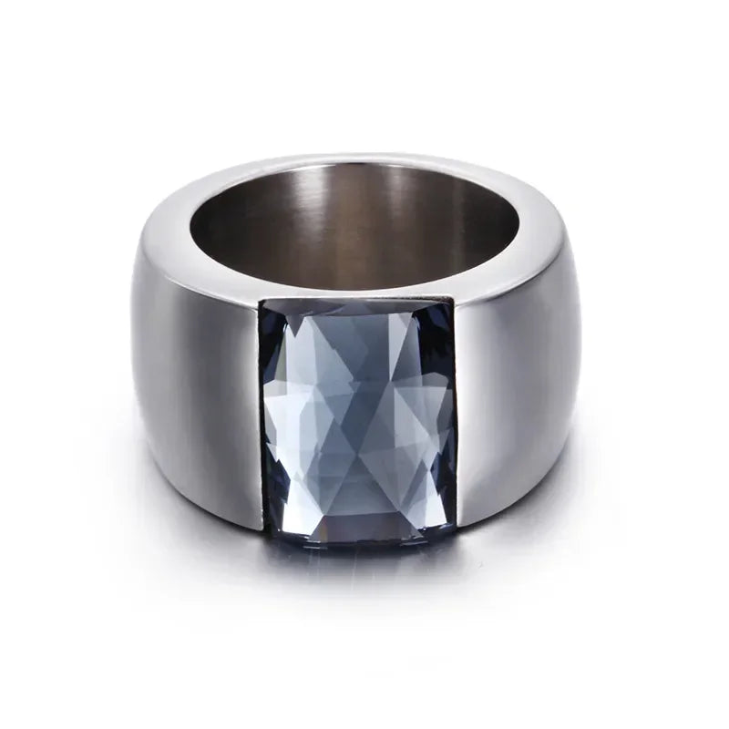 Anillo grande de piedra de cristal