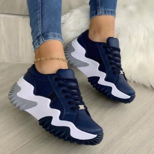 Baskets d'été en toile épaisse pour femmes, chaussures décontractées 