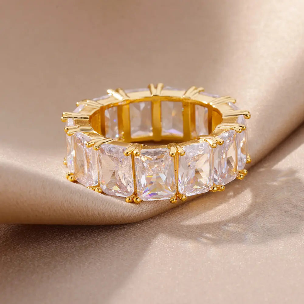 Trendy Crystal Gold Plated Ring