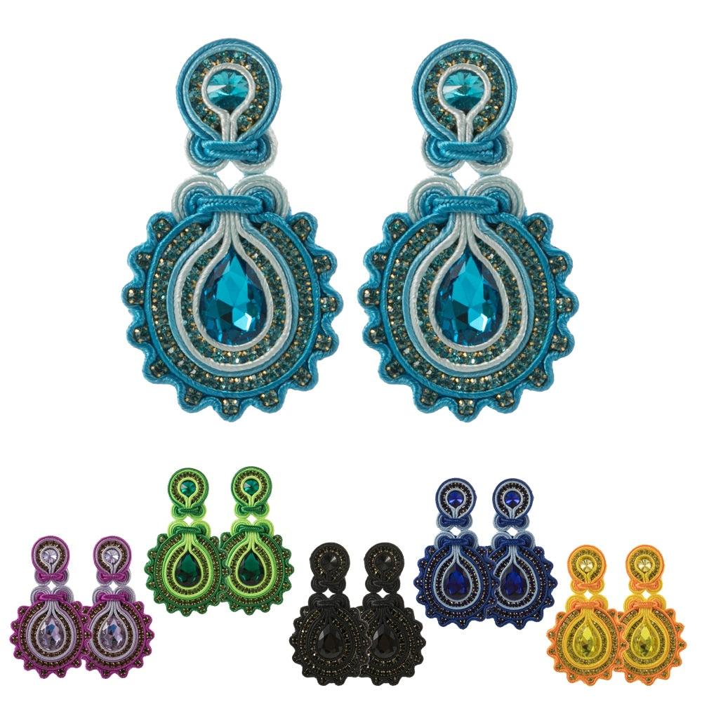 Pendientes de soutache hechos a mano