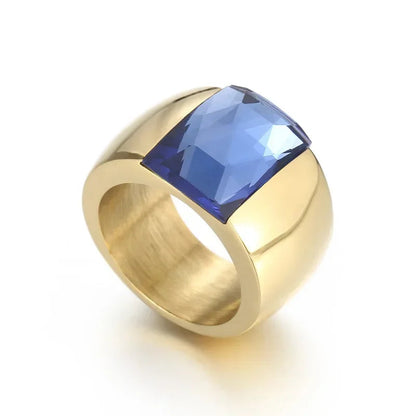 Anillo grande de piedra de cristal