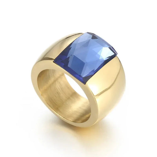 Anillo grande de piedra de cristal