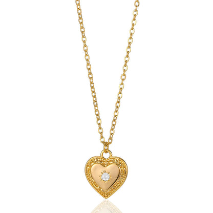 Collar de corazón con incrustaciones para mujer