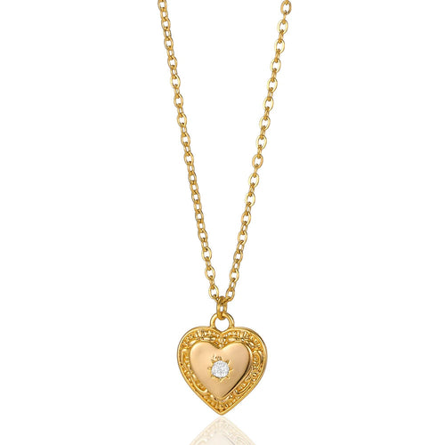 Collar de corazón con incrustaciones para mujer