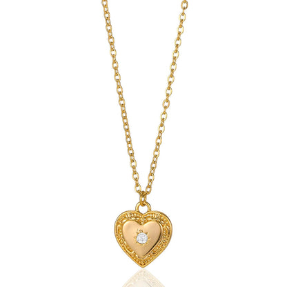 Collar de corazón con incrustaciones para mujer